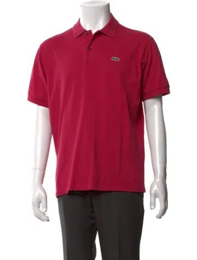 Pre-owned Lacoste Collar Short Sleeve Polo Shirt In Pink