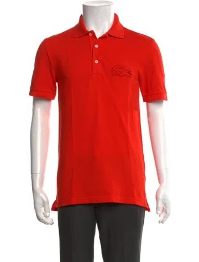 Pre-owned Lacoste Collar Short Sleeve Polo Shirt In Pink
