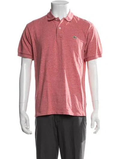 Pre-owned Lacoste Collar Short Sleeve Polo Shirt In Pink