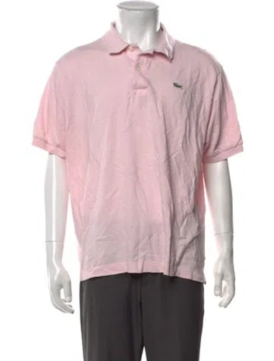 Pre-owned Lacoste Collar Short Sleeve Polo Shirt In Pink