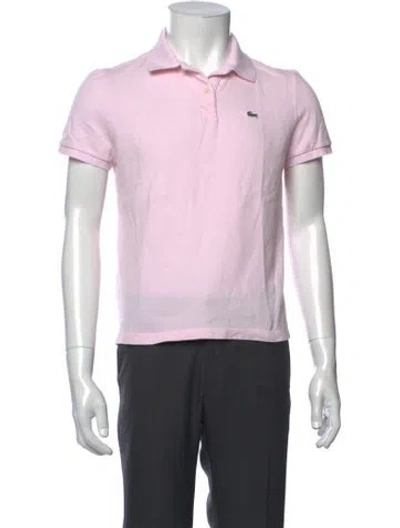 Pre-owned Lacoste Collar Short Sleeve Polo Shirt In Pink