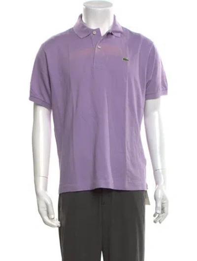 Pre-owned Lacoste Collar Short Sleeve Polo Shirt In Purple