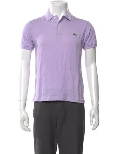 Pre-owned Lacoste Collar Short Sleeve Polo Shirt In Purple