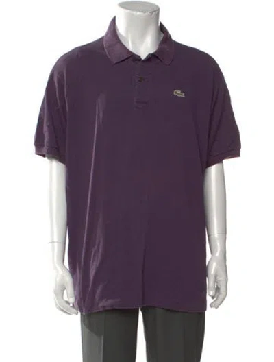 Pre-owned Lacoste Collar Short Sleeve Polo Shirt In Purple