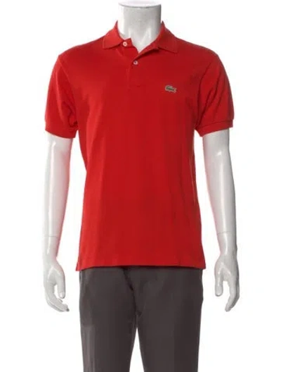 Pre-owned Lacoste Collar Short Sleeve Polo Shirt In Red