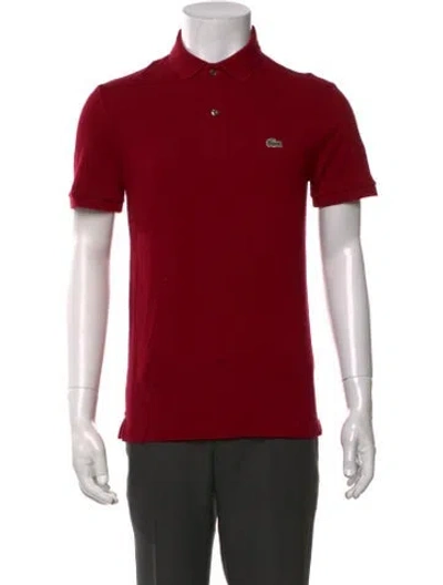 Pre-owned Lacoste Collar Short Sleeve Polo Shirt In Red