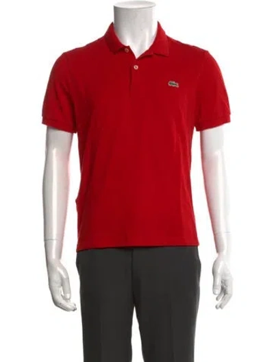 Pre-owned Lacoste Collar Short Sleeve Polo Shirt In Red
