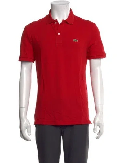 Pre-owned Lacoste Collar Short Sleeve Polo Shirt In Red