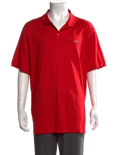Pre-owned Lacoste Collar Short Sleeve Polo Shirt In Red