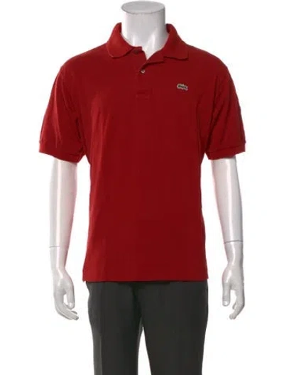 Pre-owned Lacoste Collar Short Sleeve Polo Shirt In Red