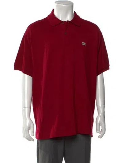 Pre-owned Lacoste Collar Short Sleeve Polo Shirt In Red