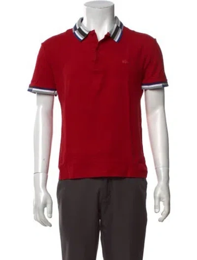 Pre-owned Lacoste Collar Short Sleeve Polo Shirt In Red
