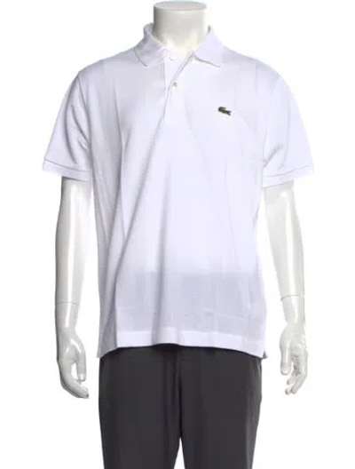 Pre-owned Lacoste Collar Short Sleeve Polo Shirt W/ Tags In White