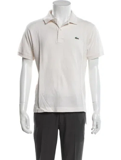 Pre-owned Lacoste Collar Short Sleeve Polo Shirt In White