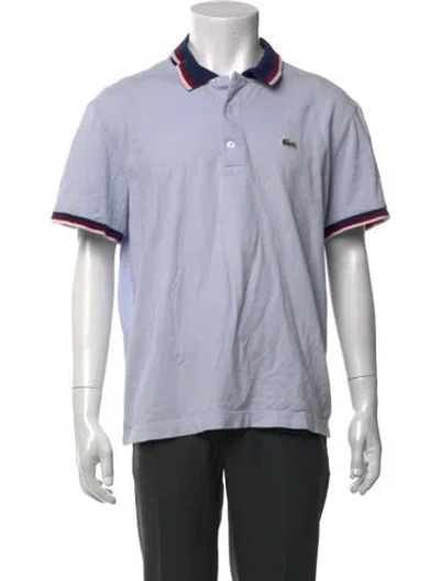 Pre-owned Lacoste Collar Short Sleeve Polo Shirt In White