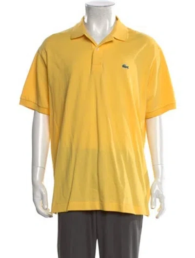 Pre-owned Lacoste Collar Short Sleeve Polo Shirt In Yellow