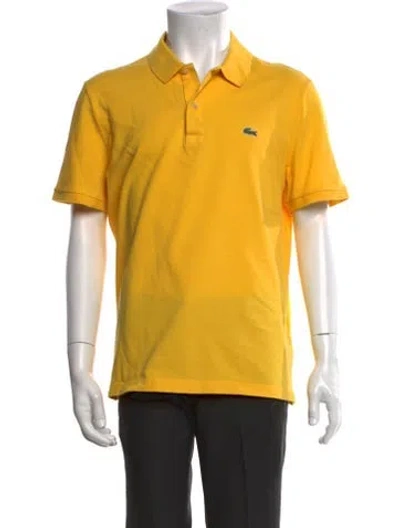 Pre-owned Lacoste Collar Short Sleeve Polo Shirt In Yellow