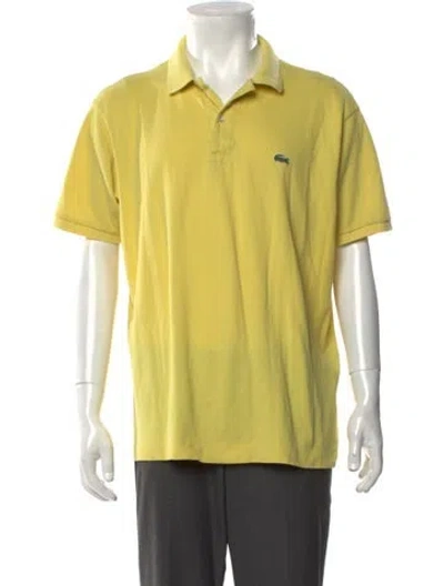 Pre-owned Lacoste Collar Short Sleeve Polo Shirt In Yellow