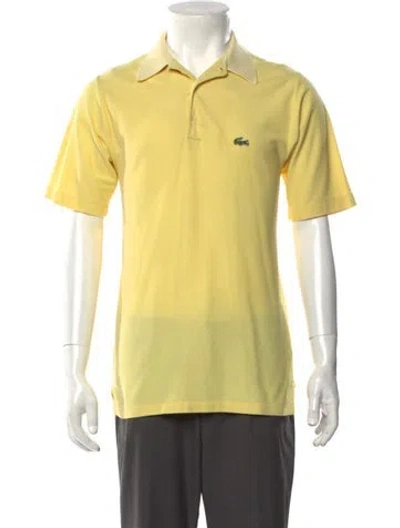 Pre-owned Lacoste Collar Short Sleeve Polo Shirt In Yellow