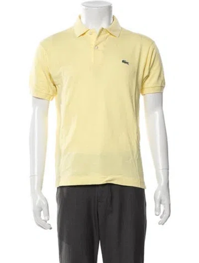 Pre-owned Lacoste Collar Short Sleeve Polo Shirt In Yellow