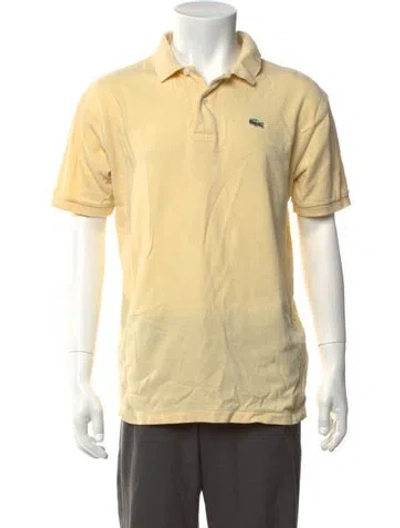Pre-owned Lacoste Collar Short Sleeve Polo Shirt In Yellow