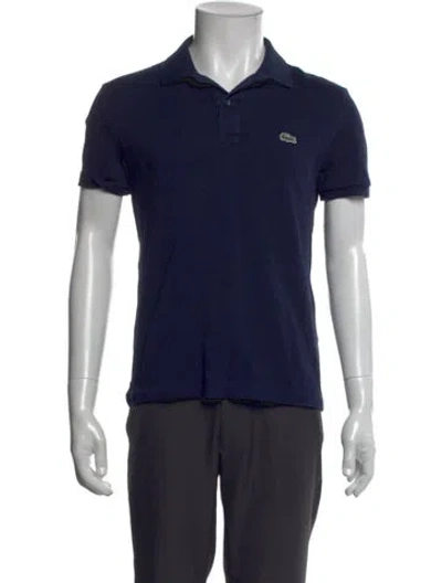 Pre-owned Lacoste Collar Short Sleeve Polo Sweater In Blue