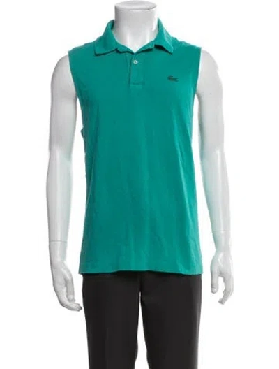 Pre-owned Lacoste Collar Sleeveless Polo Shirt In Green