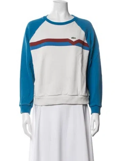 Pre-owned Lacoste Colorblock Pattern Crew Neck Sweatshirt In Blue