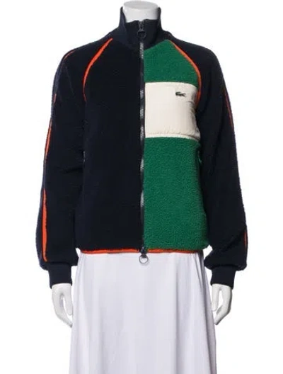 Pre-owned Lacoste Colorblock Pattern Jacket In Blue