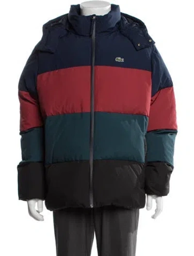 Pre-owned Lacoste Colorblock Pattern Jacket In Red