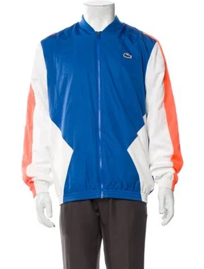 Pre-owned Lacoste Colorblock Pattern Windbreaker In Blue