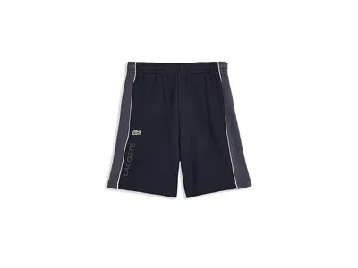 Lacoste Color-blocked French Terry Shorts (big Kid) Boy's Shorts Merle: Sm (6-8 Little Kid/big Kid) 5 In Black