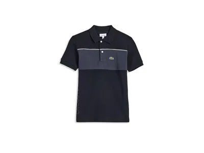 Lacoste Color-blocked Pique Polo (big Kid) Boy's Clothing Merle: Xl (big Kid) In Black