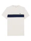 Lacoste Colour-block Crew-neck T-shirt In White