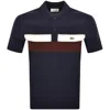 Lacoste Colour Block Polo T Shirt Navy In Blue