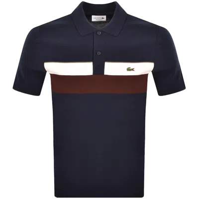 Lacoste Colour Block Polo T Shirt Navy In Blue