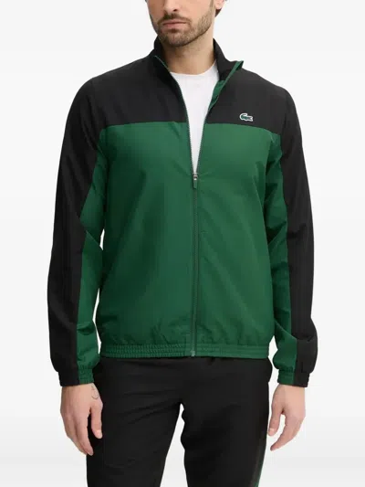 Lacoste Colour-block Zip-up Tracksuit In Green