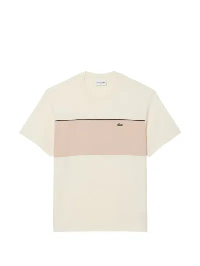 Lacoste Colourblock Crewneck T-shirt In White