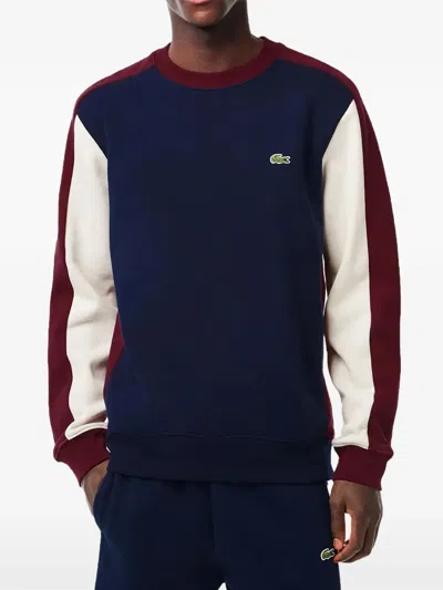 Lacoste Colourblock Logo-detail Sweatshirt In Blue