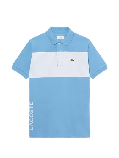 Lacoste Kids' Colourblock Short Sleeve Polo Shirt In Blue
