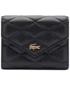 Lacoste Compact Billfold Leather Wallet In Black