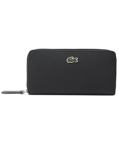 Lacoste Concept Billfold Zip-up Wallet In Black