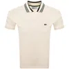 Lacoste Contrast Collar Polo T Shirt Cream In White