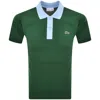 Lacoste Contrast Collar Polo T Shirt Green In Gray