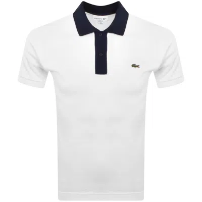 Lacoste Contrast Collar Polo T Shirt White