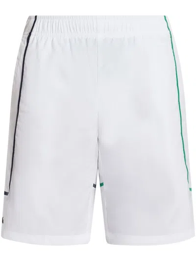 Lacoste Contrast-piping Taffeta Shorts In White