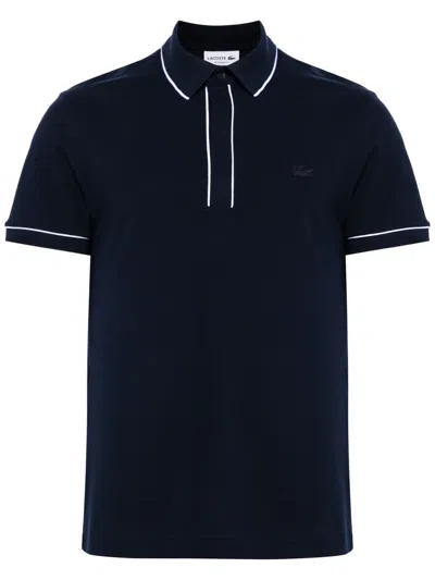 Lacoste Smart Paris Stretch Cotton Contrast Trim Polo - M - 4 In Blue