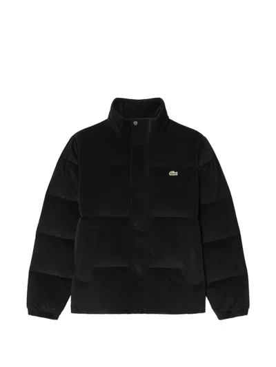 Lacoste Corduroy Down Jacket In Black