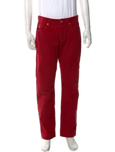 Pre-owned Lacoste Corduroy Pants In Red