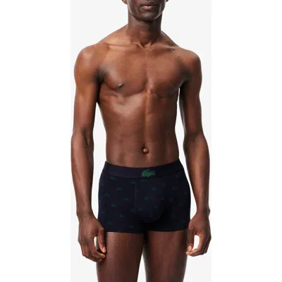 Lacoste Core Essentials Assorted 3-pack Stretch Cotton Boxer Briefs In Black